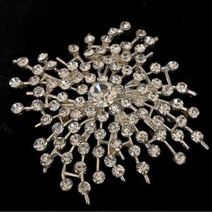 Prong Set Rhinestone starburst brooch